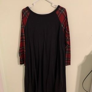 First Look Black and Plaid Dress 3XL